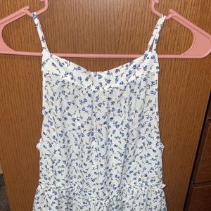 Blue & White Flowered Tank Top